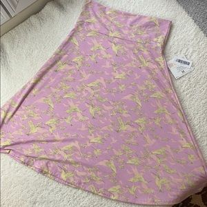 LulaRoe printed bird skirt